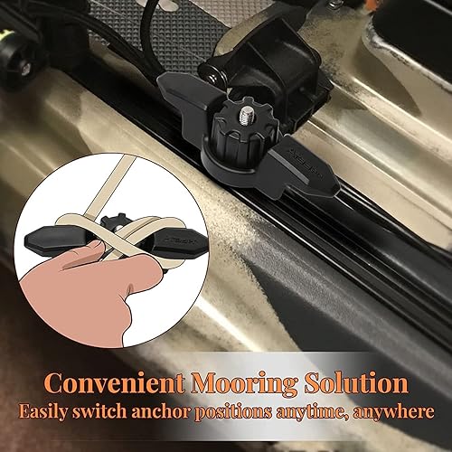 Miniatura 7 de Tacos de línea para montaje en pista de kayak, 2 piezas, tacos de anclaje de kayak y tacos de línea de montaje en pista, tacos de línea para