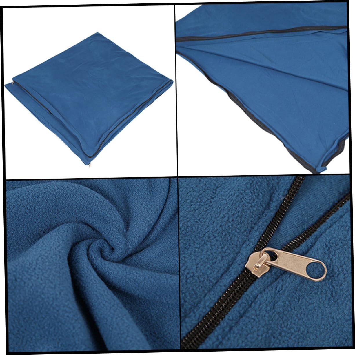 GALPADA Schlafsack für Kühlere Temperaturen aus Fleece mit Aufbewahrungstasche für Wanderungen und Outdoor-aktivitäten Blau Bequemer und Leichter Campingschlafsack Strapazierfähig