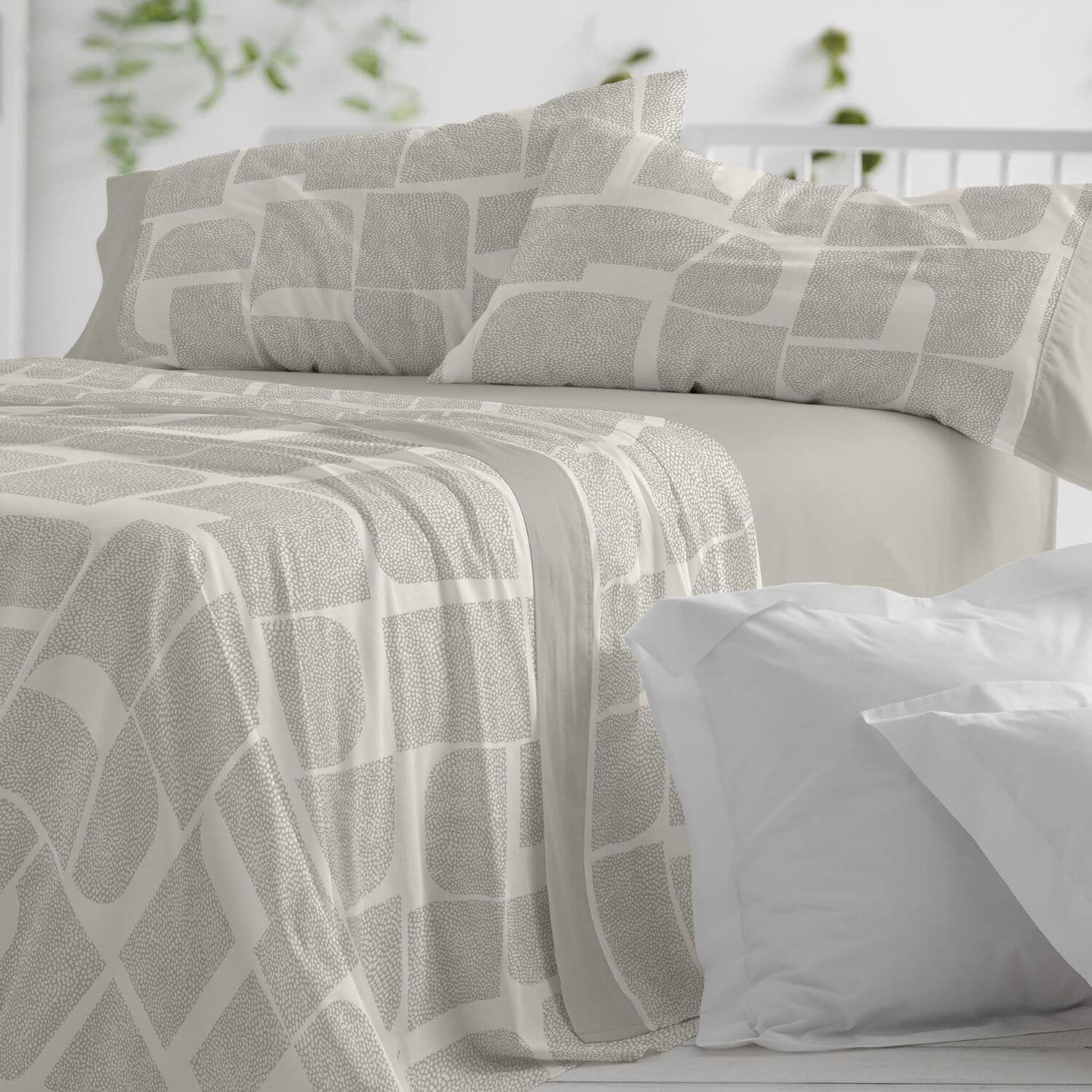 Burrito Blanco Sheet Set, Cotton, Laurel, Ancho de 105 - Image 2