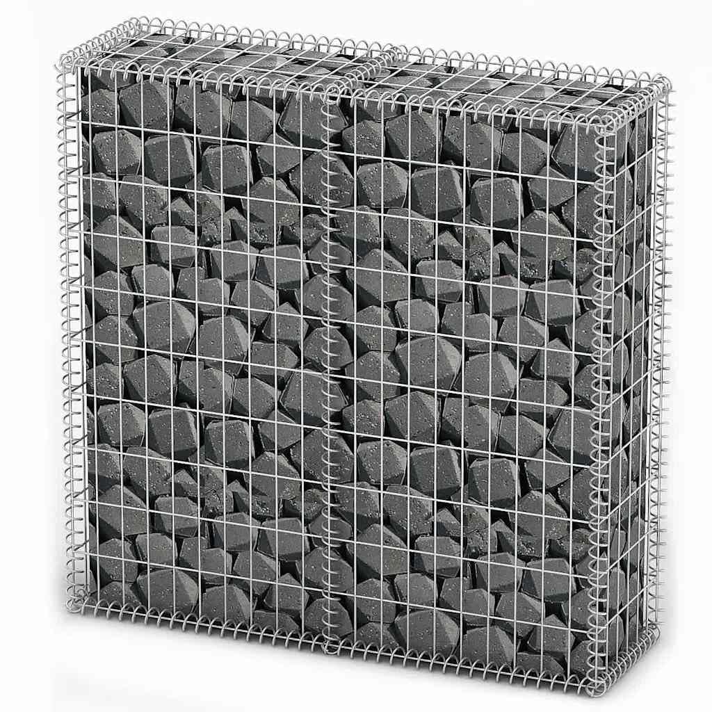 vidaXL Gabion Basket with Lid Galvanized Wire 100x100x30cm Retaining Wall