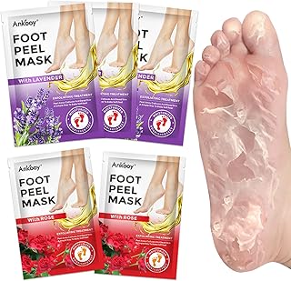 5 Pack Foot Peel Mask, Exfoliator Peel Off Calluses Dead Skin Callus Remover,Foot Mask for Dry Cracked Feet Soft Exfoliating Foot Mask Peel with Lavender and Rose Gel for Men and Women Feet Peeling Mask