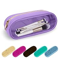 Vista 53 de Estuche pequeño para lápices y maquillaje para bolso, lindo estuche de lápices, bolsa de pinceles de maquillaje de nylon con cremallera, estuche