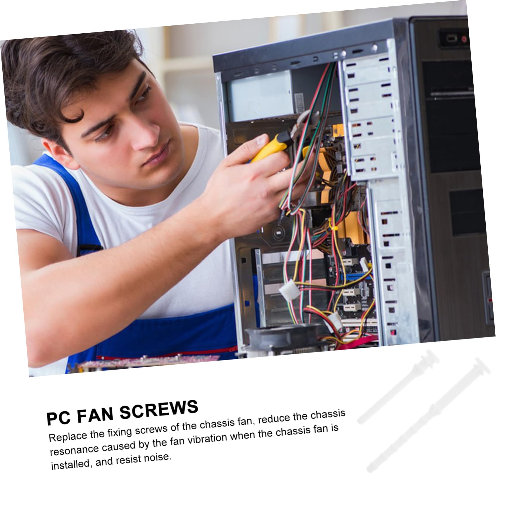 VILLCASE 20Pcs Vibration PC Fan Screws Soft Replacement Screws for Cooling Fans Easy Installation Noise Reduction for PC Cases and CPU Fans