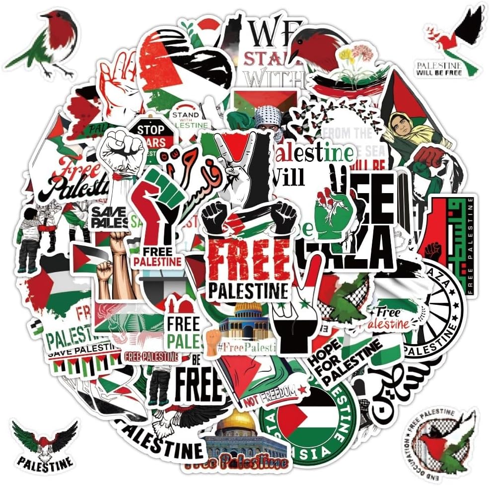 100pcs Free Palestine Stickers Freedom Vinyl Palestine Stickers for Water Bottles Laptop Skateboard for Adult Teens