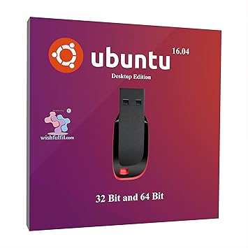 wishfulfil Ubuntu 16.04 Unity 32 Bit and 64 Bit Live Bootable 16GB USB Pen Drive