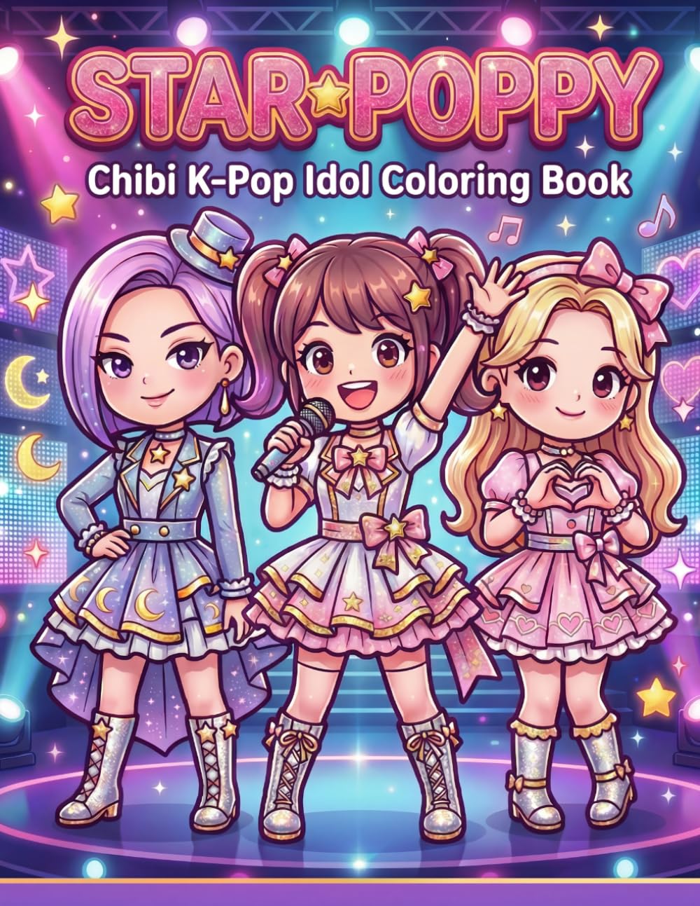 STAR POPPY: Chibi K-Pop Idol Coloring Book