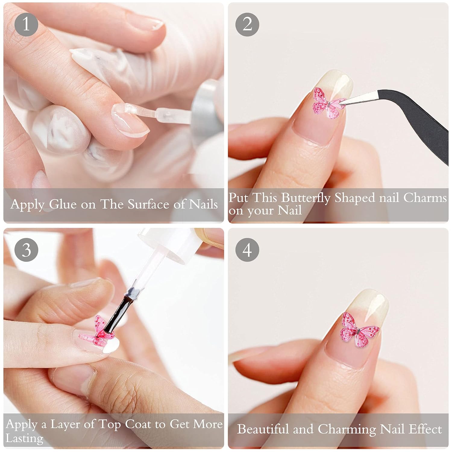 120 Pcs 3D Acrylic Butterfly Charms for Nails 24 Colors Butterfly Nail Glitter Sets Butterfly Nail Charms for Nail Art Decoration DIY Resin Mold Crafts Design : Beauty & Personal Care