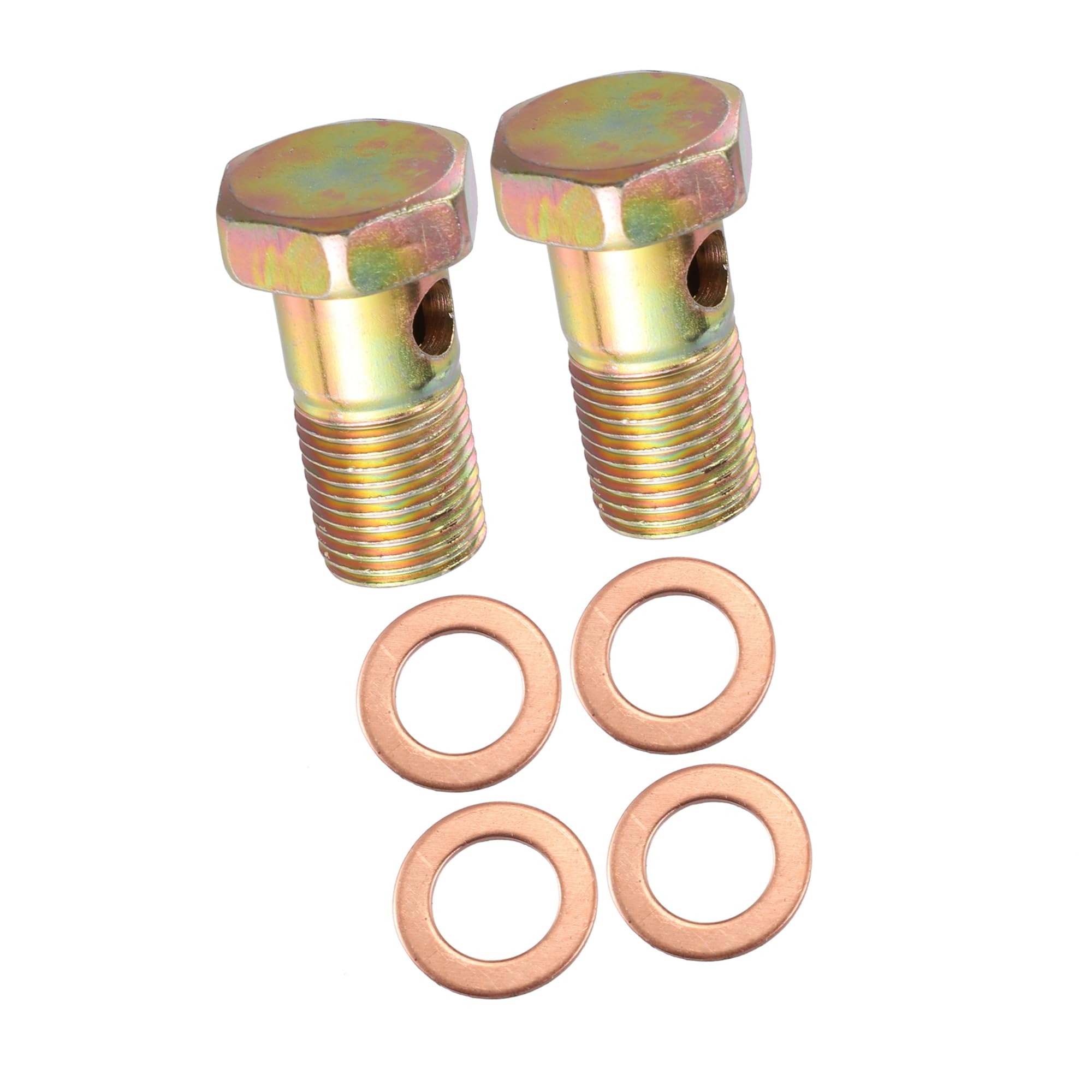 REPAIROCK 2 Set Banjo Bolt Brake Fitting Adapter Kit M16x1.5 Brake Line Thread Single Banjo Bolt with 16mm Washers Auto Replacement Parts