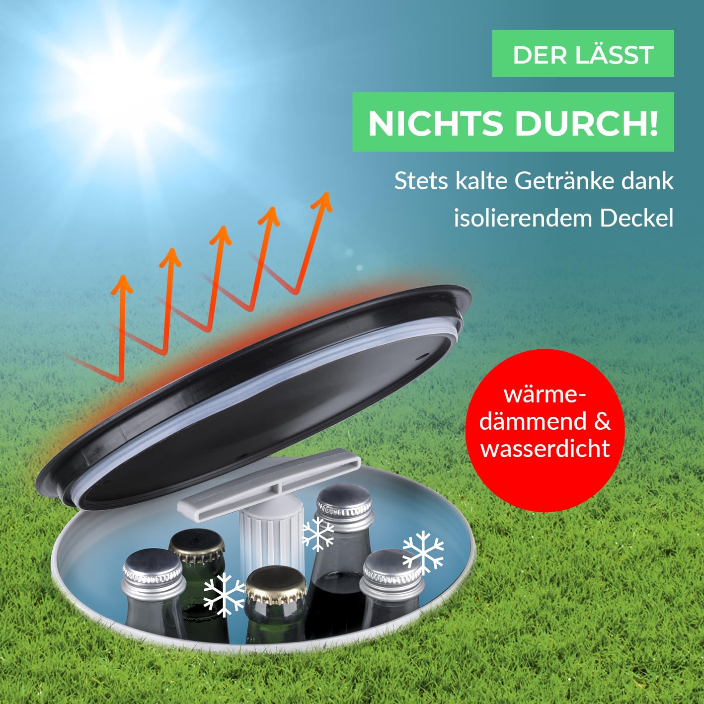 EASYmaxx Flaschenkühler Outdoor | Erdloch- Bierkühler, Camping Kühlschrank, Flaschenkühlschrank | bis zu 15 Flaschen | Highlight im Garten, Outdoorküche und Terrasse