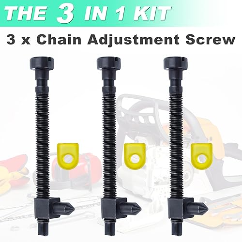 Miniatura 5 de Adefol Paquete de 3 tornillos tensores de cadena para Husqvarna 42 44 50 51 51EPA 55 55 Rancher 234 238 242 246 133 444 motosierra reemplazar