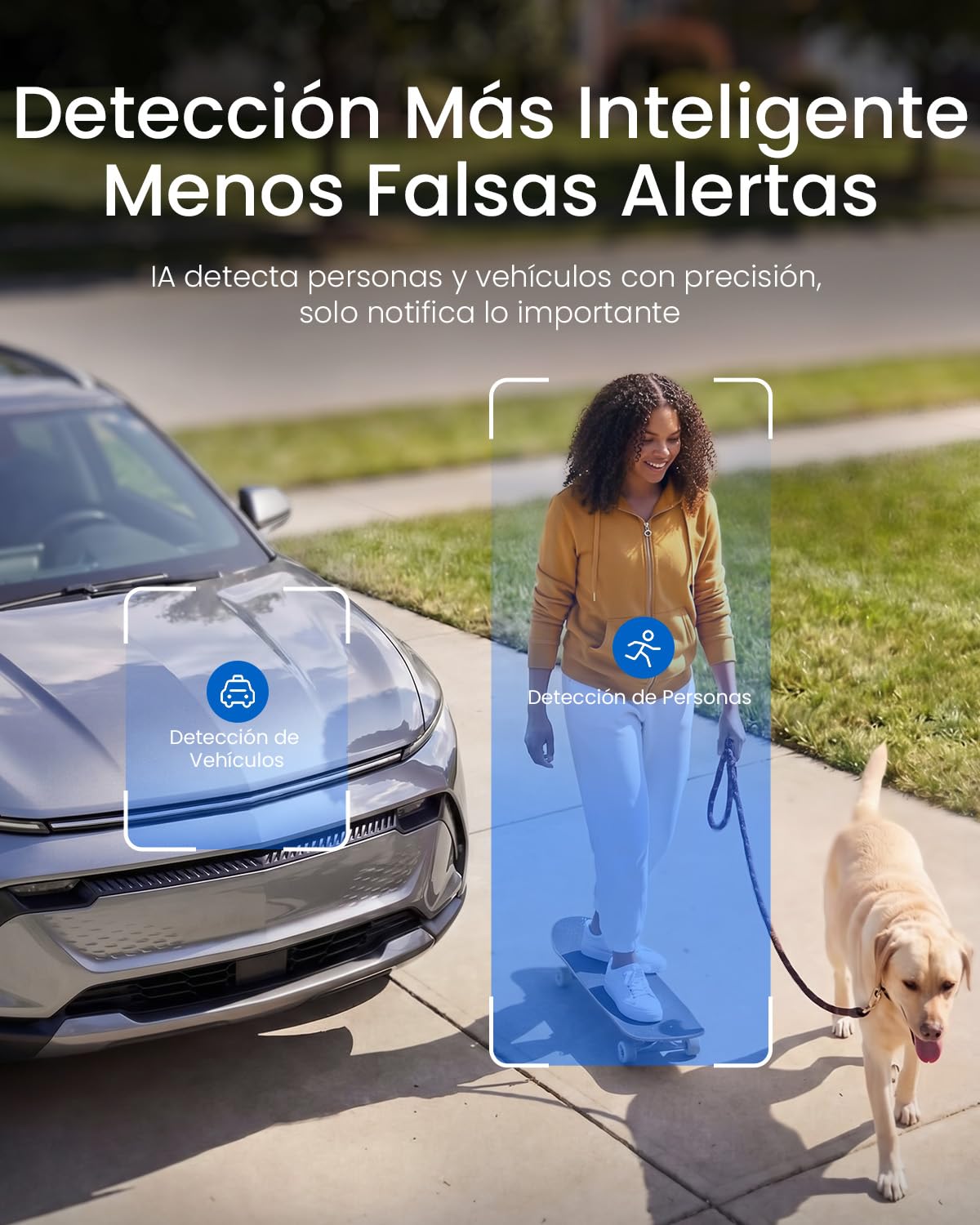 ieGeek 24/7 Grabación Continua Camara Vigilancia WiFi Exterior Solar(AOV), 9000 mAh + 5W Panel Solar,30M Rango de AI Detección,360° Seguimiento Automático,3MP Camara Vigilancia sin Cables, Alarma,IP65
