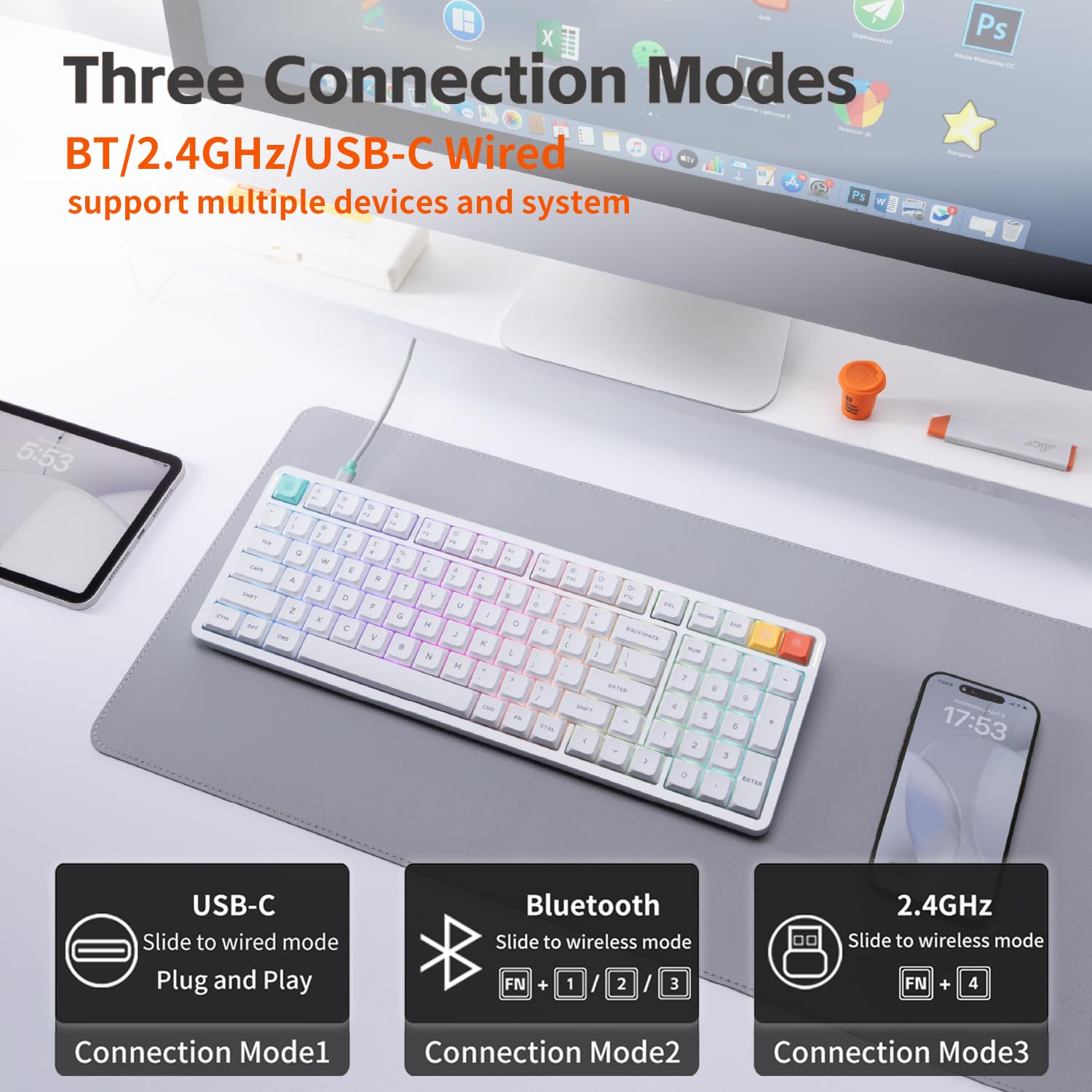 Amazon.com: nuphy Air100 V3 Hot Swappable Wireless Mechanical 