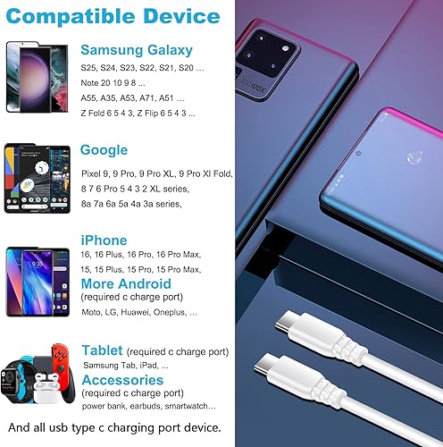 Miniatura 6 de Cargador de teléfono rápido USB C de 20 W para Google Pixel 8 7 6 Pro 6a 5 5a 5G 4 3 2 XL, Samsung Galaxy A15 S24 S23 S22 Ultra 5G S21 FE S10 S10e