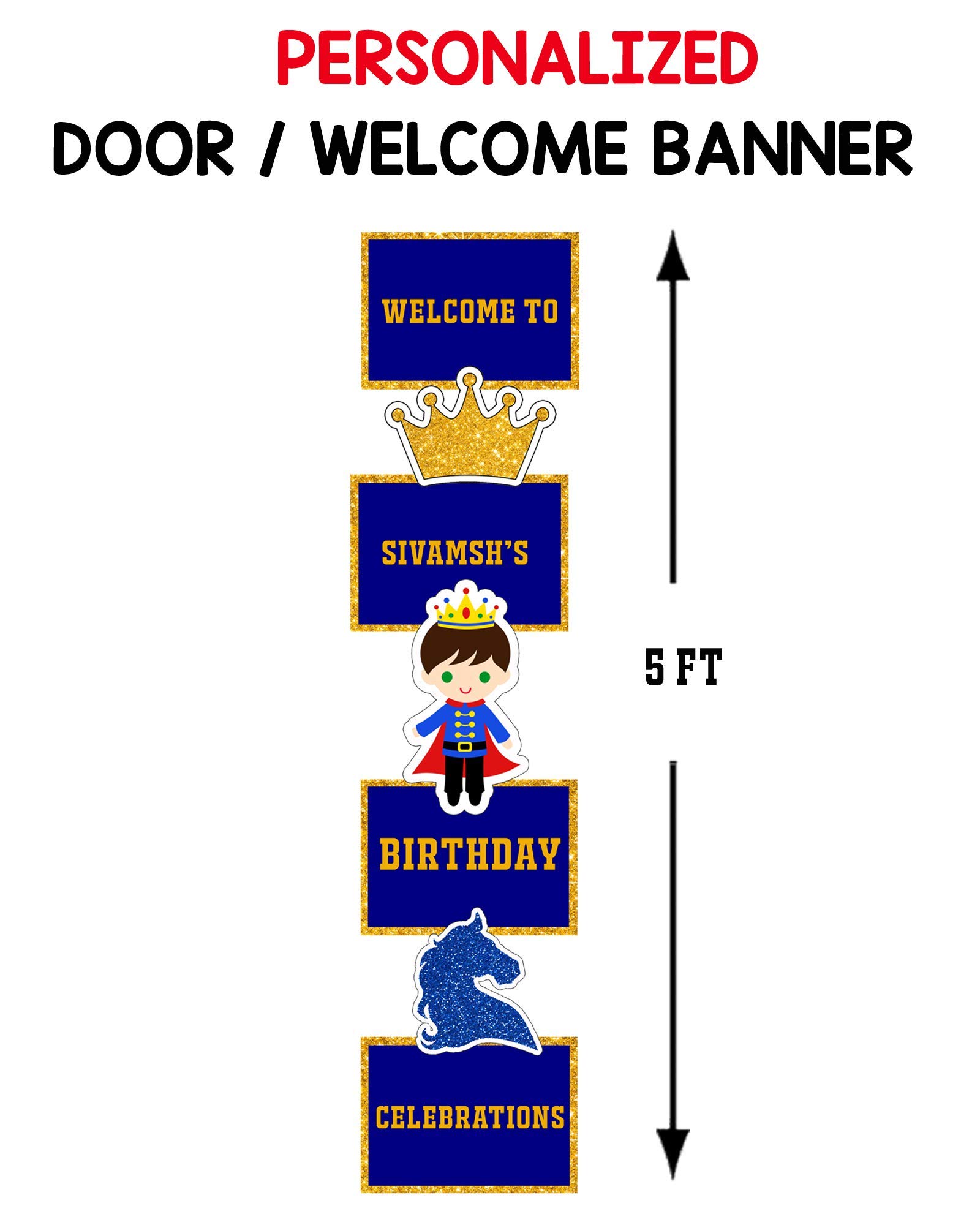 WoW Party Studio Personalized Royal Prince Theme Happy Birthday Party