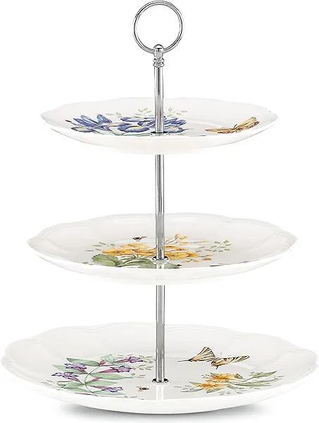 Lenox Butterfly Meadow 3-Tiered Server, 4.10 LB, Multi