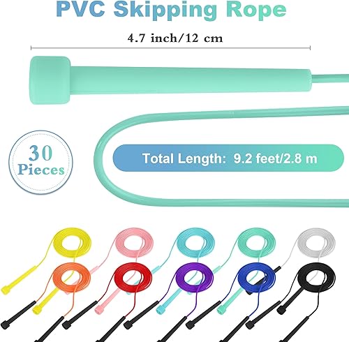 Miniatura 2 de Aodaer Cuerda de saltar de PVC ajustable para niños, cuerda de saltar multicolor a granel con asas de plástico, ligera para ejercicio de fitness al