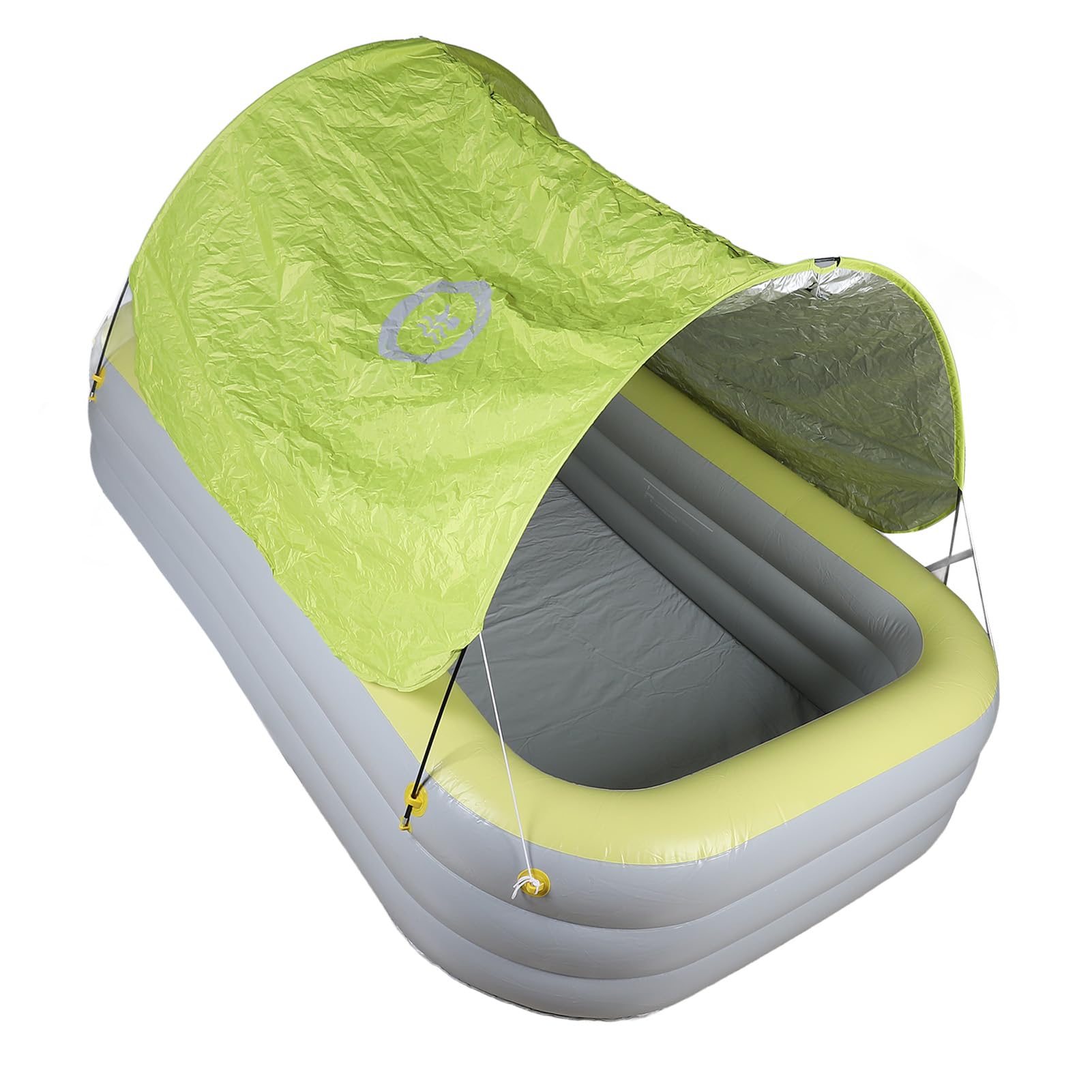 CHICIRIS Piscina Gonfiabile con Baldacchino, Grande Piscina Gonfiabile Durevole per Divertimento All'aria Aperta nel Cortile della Famiglia 2,6 M (YELLOW)