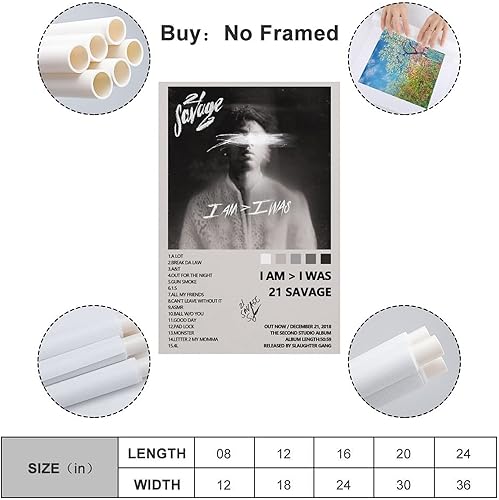 Miniatura 2 de ZAGOPIK - Póster de álbum con texto en inglés "I Am Greater Than I Was" para dormitorio, lienzo estético, arte de pared, para sala de estar,