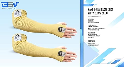 Miniatura 10 de BSV - Mangas protectoras de brazo resistentes al calor, arañazos, cortes y cuchillos con orificio para el pulgar, a prueba de mordeduras de 18