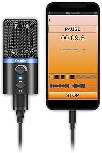 IK Multimedia iRigMicStudio-BK Microphone Noir : Amazon.fr: Instruments de musique et Sono