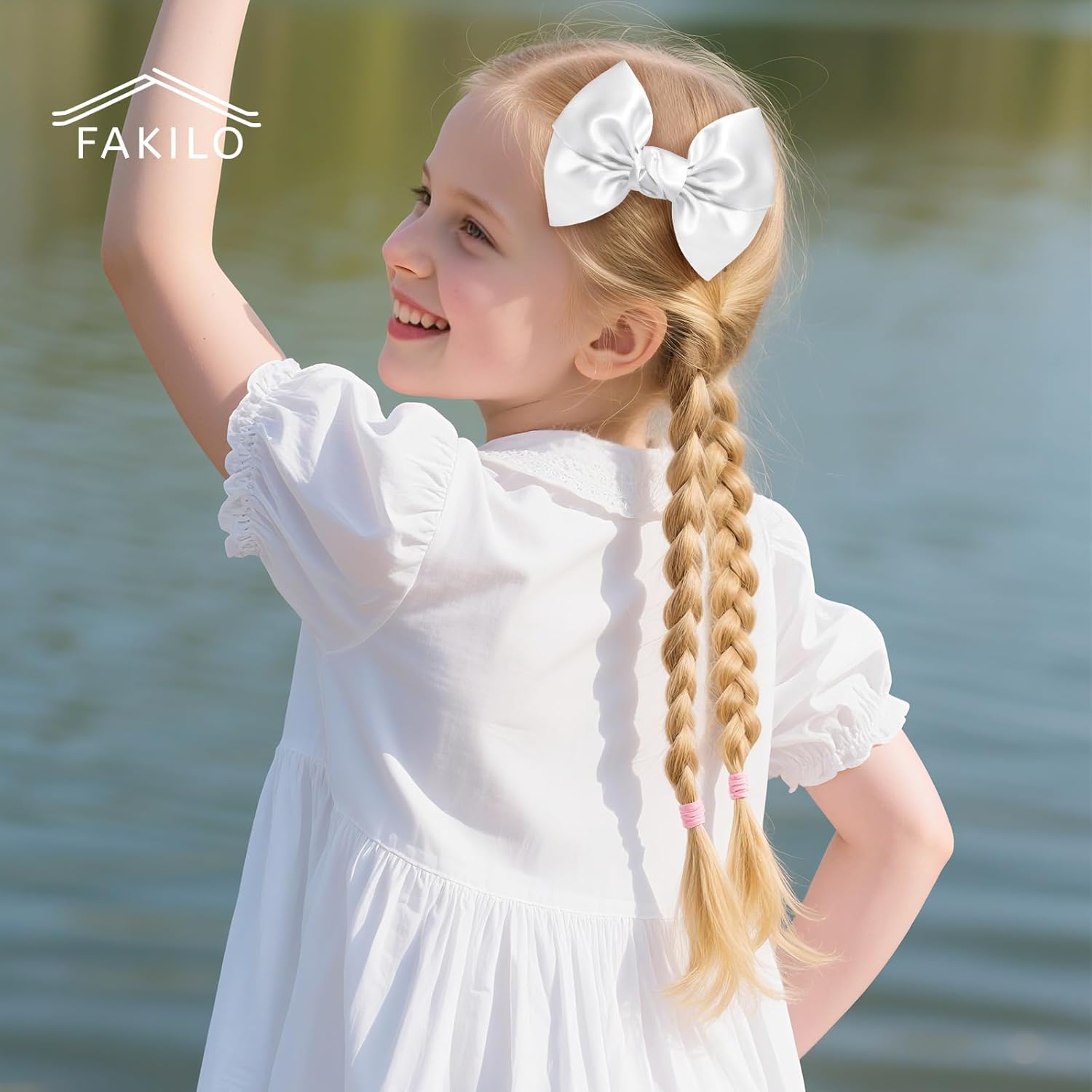 30pcs Twist Tie Bows 5 inch White Satin Ribbon Premade Bows with Adhesive for Crafts Sewing Cake Candy Apples Treat Gift Bags Christmas Wedding Gift Wrapping - Image 4