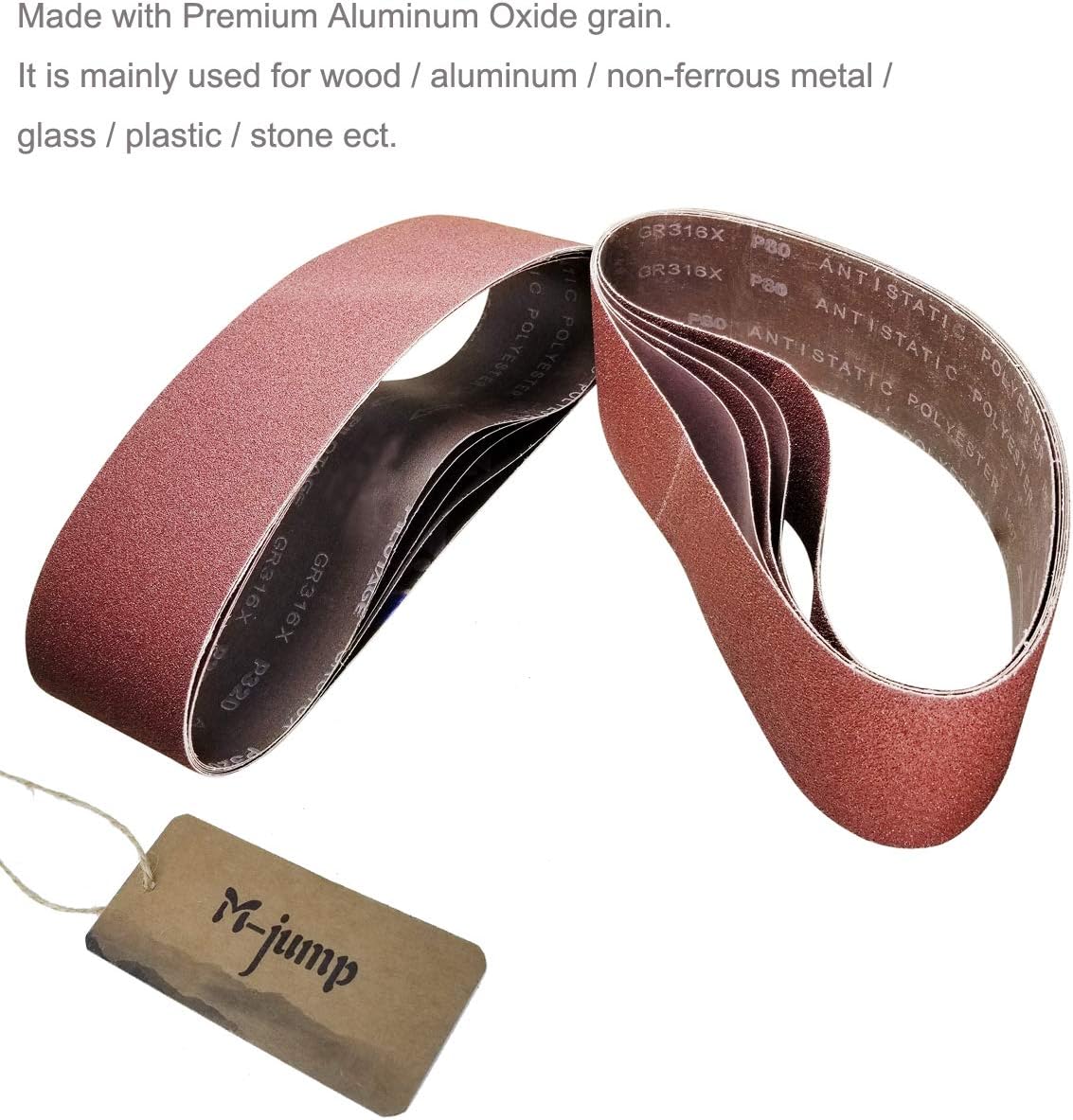 Exclusive Discount 🔥 M-jump 12 Pcs 4 x 36 Inch Aluminum Oxide Sanding Belt