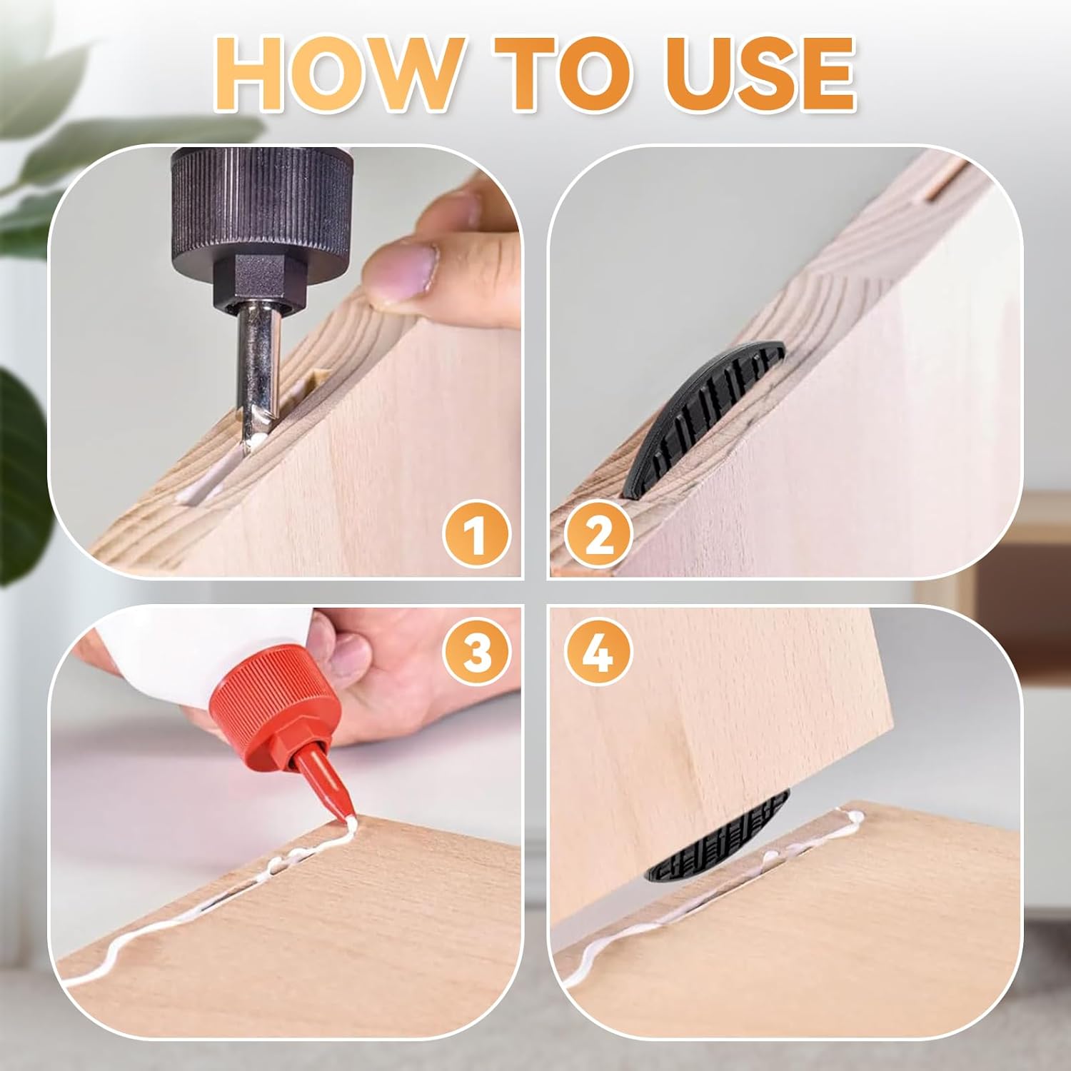 100 Pcs PA Biscuit Joiners with Zippered Storage Bag Sturdy Woodworking Joiner Plates Biscuit Joiner Tool for Composite Decking Door Frame Fixing Crafting Furniture & Frame Assembly