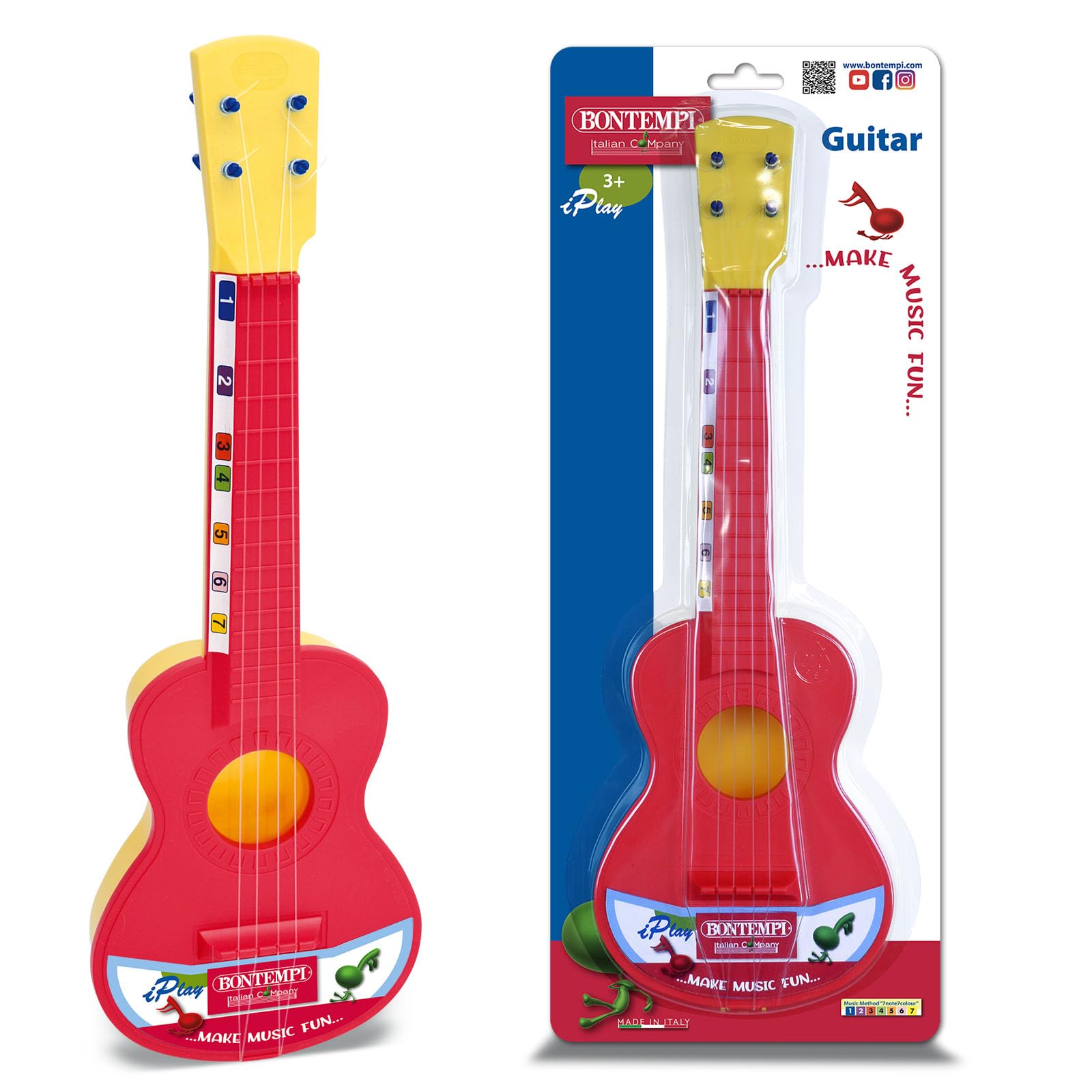 Bontempi | NylonHarmony - Chitarra Classica con 4 Corde di Nylon per Suoni Dolci e Armoniosi