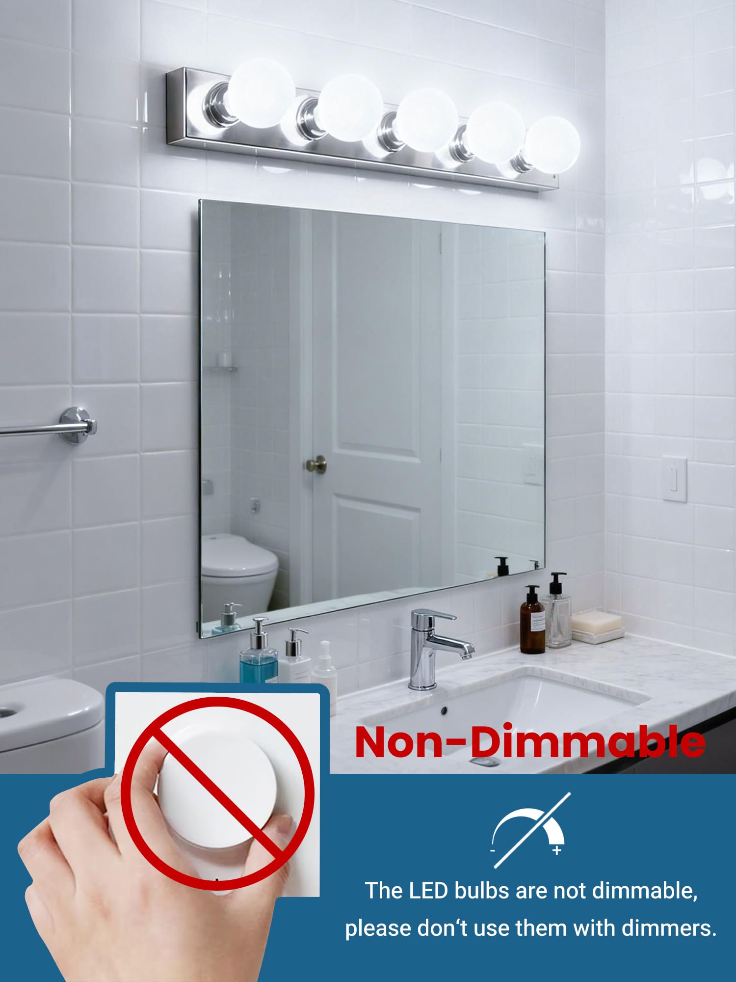 TJOY G25 LED Globe Light Bulbs Vanity Light Bulb for Bathroom 40W Equivalent 5000K Daylight White E26 Base — view 7