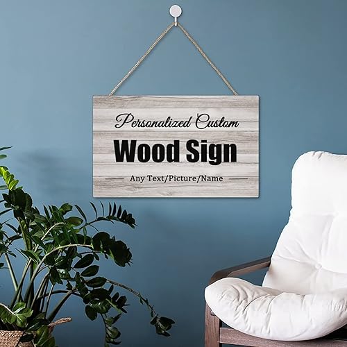 Miniatura 6 de AXKEUDO Letrero de madera rústica personalizado para colgar en la pared, decoración del hogar para exteriores, nombre de familia, boda, aniversario,