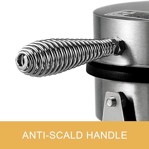 Miniatura 7 de VEVOR Máquina de gofres redonda comercial antiadherente de 1100 W, acero inoxidable, 110 V, control de temperatura y tiempo, adecuado para