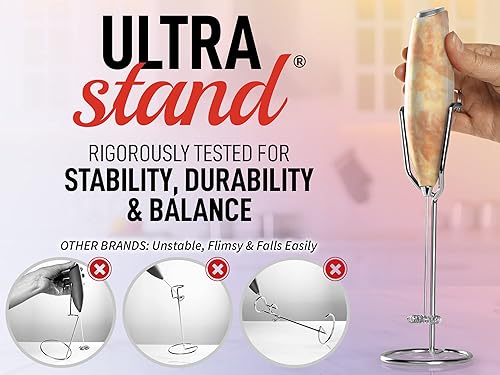 Miniatura 3 de Zulay - Espumador de leche con soporte de funda mejorado, potente mezclador eléctrico de mano, funciona con pilas para café con batidor eléctrico de