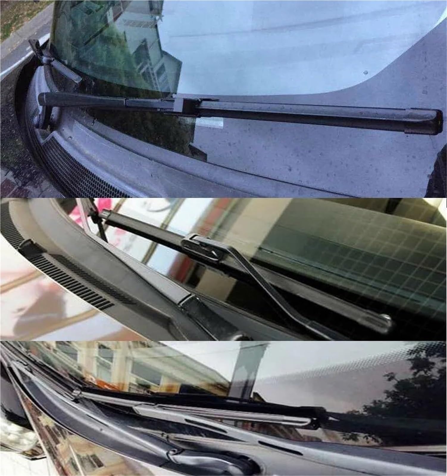 Juego de limpiaparabrisas Escobillas limpiaparabrisas delanteras y traseras con gancho en J para Nissan para Leaf MK1.