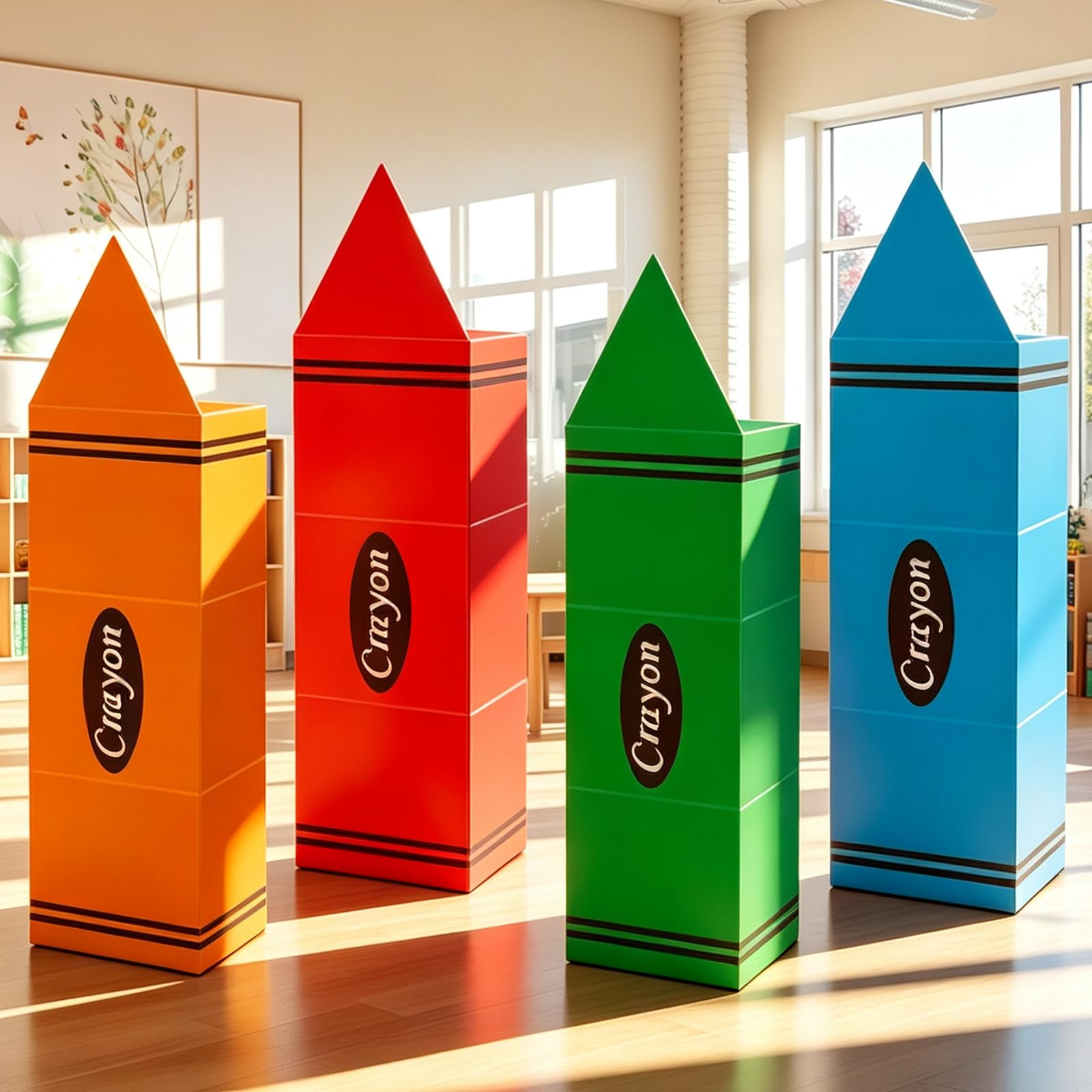 4 Sets/12 Pcs Back to School Balloon Box Decorations for Kindergarten Crayon Classroom Decor First Day of School Decorations Preschool Back to School Photo Props