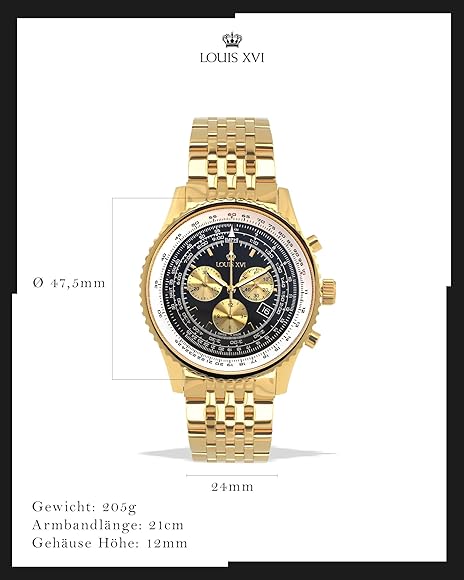 LOUIS XVI Artagnan 982 - Ø 47,5 mm - Herren Uhr - Wasserdicht  