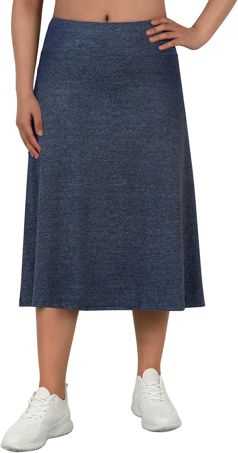 ANIVIVO Women 28" Midi Long Skorts Knee Length Athletic Skirt with Pocket