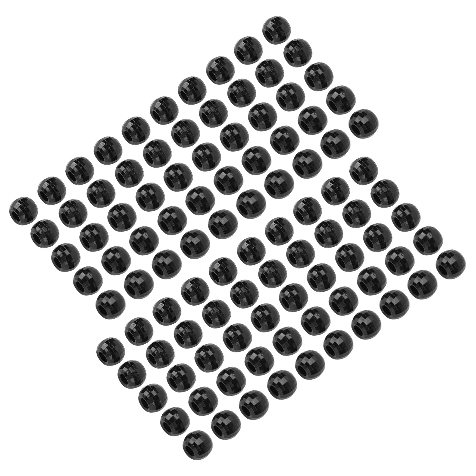 100pcs Accessories Beads - Large Hole 12mm Plastic Dreadlocks Beads (Black) - Image 2