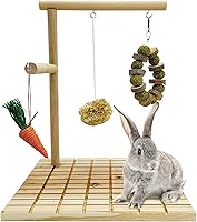 Vista 10 de Hamiledyi Tabla rascadora de conejo, juguetes para masticar, juguete de madera de conejo para conejos, aburrimiento, conejos, juguetes