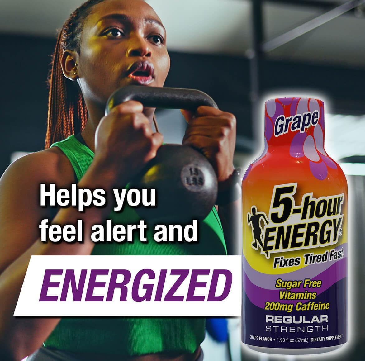 5-hour ENERGY Shots Regular Strength, Grape Flavor, 1.93 oz. 30 Count, Sugar Free, Zero Calories, Amino Acids and Essential B Vitamins, Dietary Supplement, Feel Alert and Energized, 200mg Caffeine - Image 3