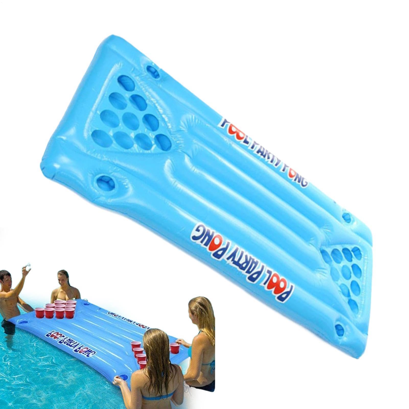 Pływak Pool Pong Duży nadmuchiwany stół pontonowy | Zabawne koła basenowe Na Letnie Wakacje Weekend Urodziny Pływanie Plaża Jezioro Rzeka Wnętrze Dom Podróż