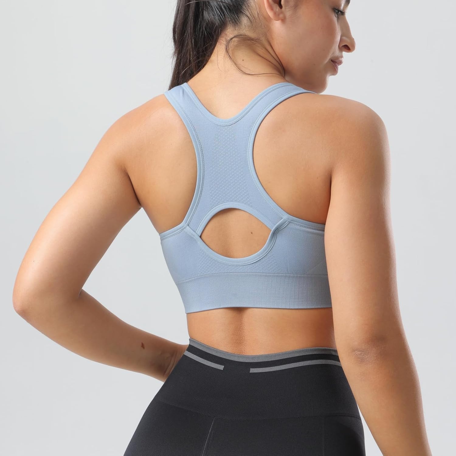 Zip Front Sports Bras for Women-Raceback Medium Support Padded Bra for Workout Yoga Gym Running