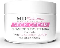 Creme de pescoço com ácido hialurônico - creme firmador de pescoço antienvelhecimento, creme de aperto avançado para reduzir queixo, área do peito, linhas do pescoço e decote para pele