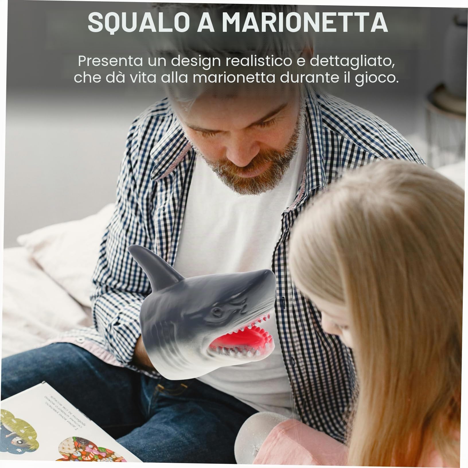 GARVALON Marionetta a Mano Squalo Animale Di Simulazione Giocattolo Interattivo Genitore-figlio Per Ragazzo Ragazza Sviluppo Creatività Comunicazione Educativa Casa Scuola Asilo