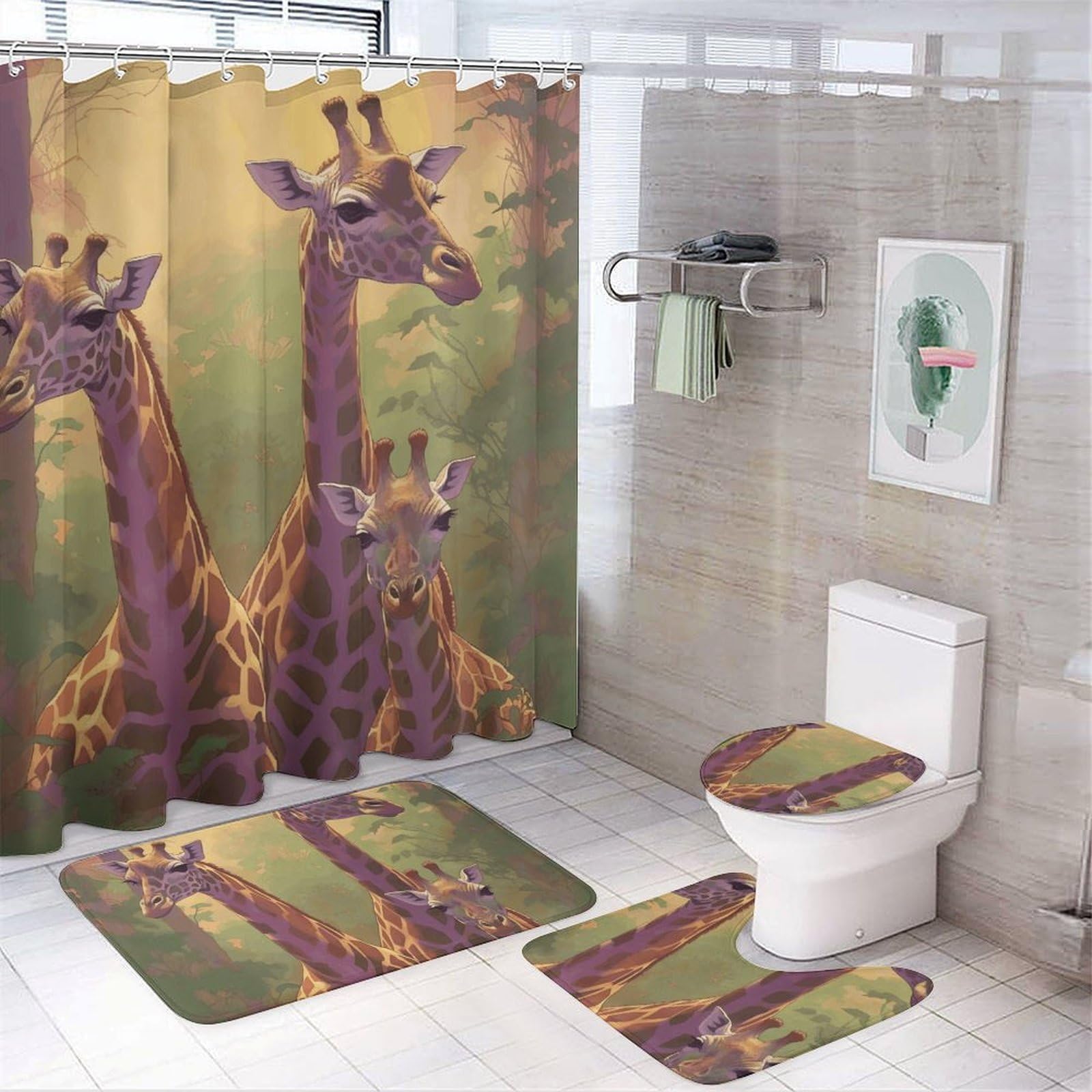 Tapis de douche antidérapant et rideau imperméable pour une salle de bain sécurisée