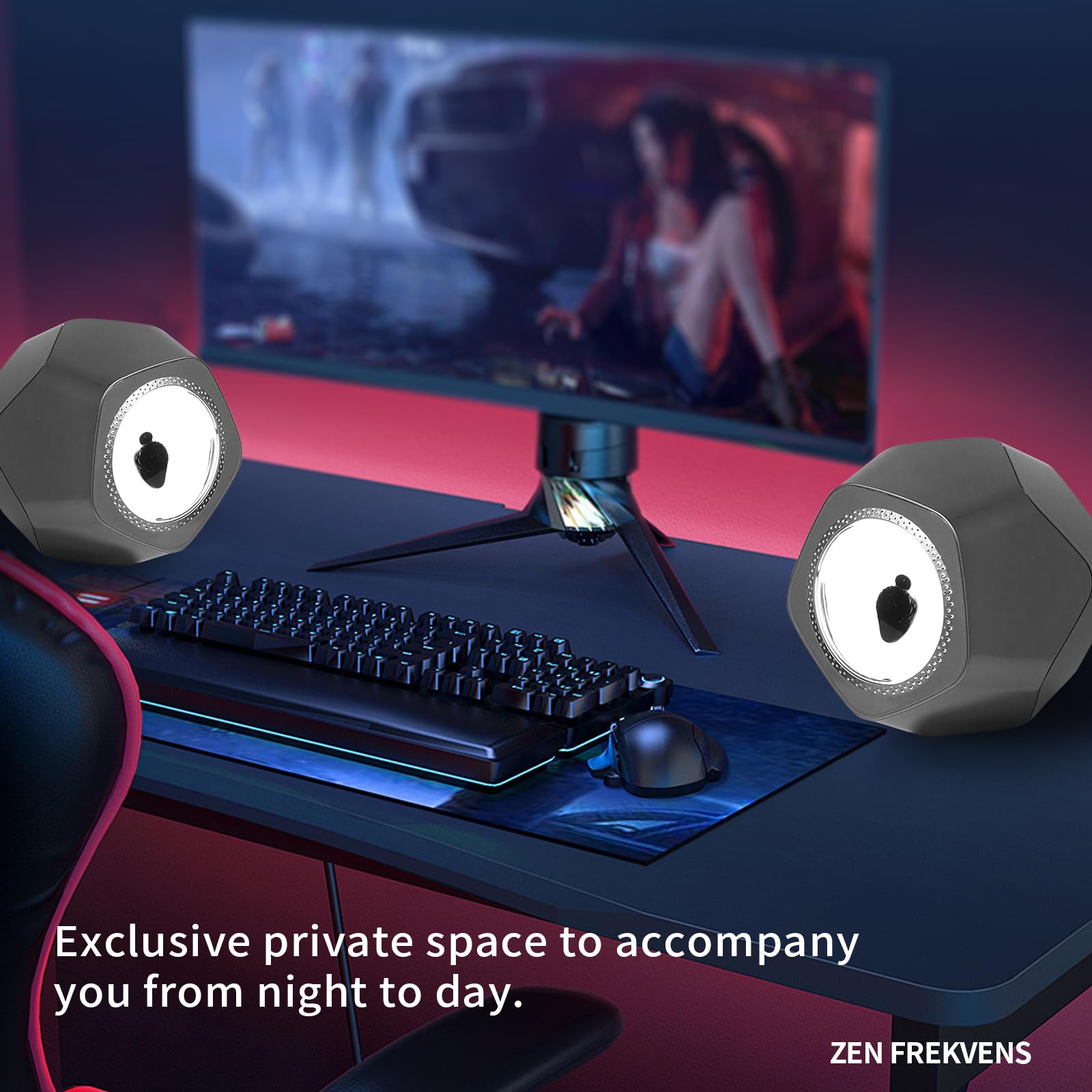 Dynamischer Ferrofluid Bluetooth-Lautsprecher mit Rhythmus-LED-Licht und tanzendem Flüssigkeitsdisplay – interaktiver Audio-Visualizer für Gaming, Desktop, Heimdekoration (magnetische