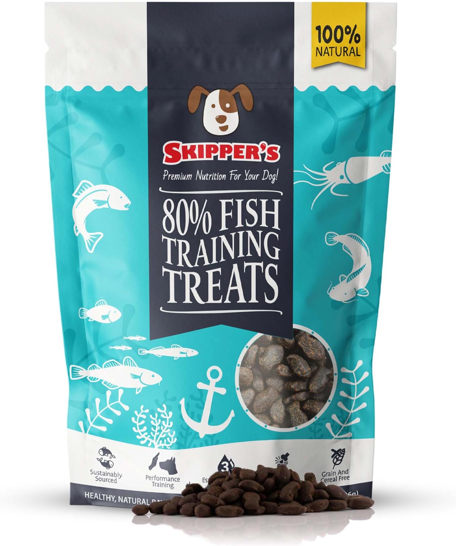 SKIPPER'S Training Treats for Dog Chews and Puppy Training Treats 500g - Source of Omega 3, Grain Free, Good for Digestion 100% Natural Ingredients No Additives