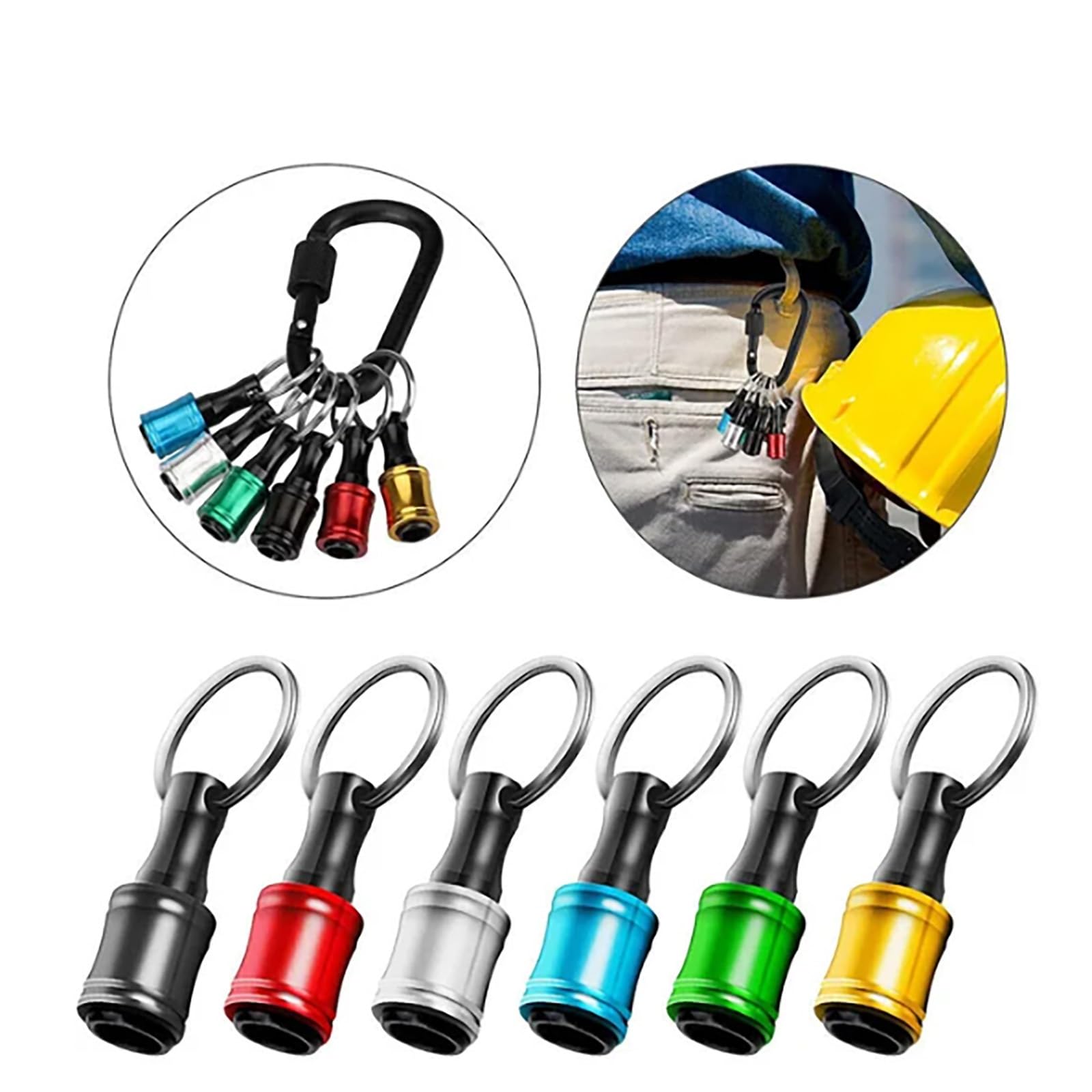 Porta Bits Flowarmth Con Moschettone - 6 Posti, Alluminio, Per Trapani E Cacciaviti, Design Compatto - Foto 6