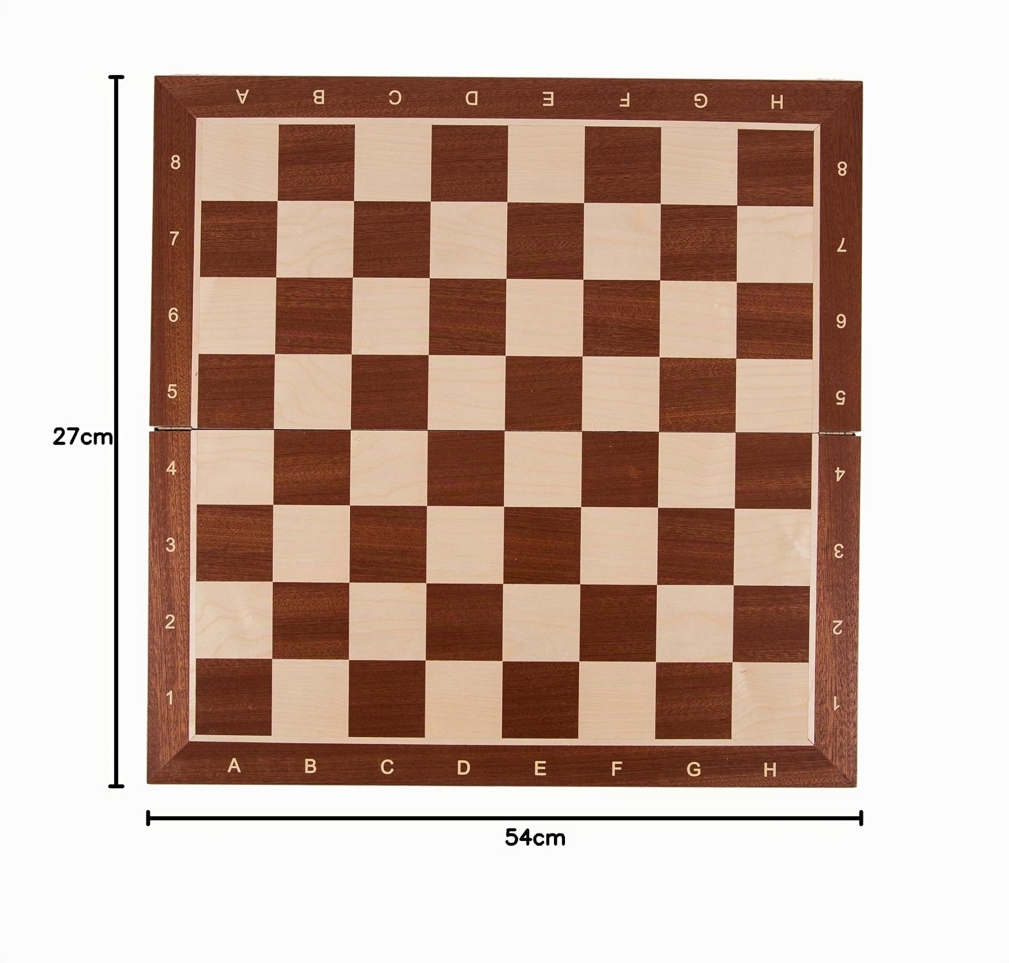 SQUARE - Professionale Scacchiera in legno No 6 MOGANO SK - 54 x 54 cm ; Campo 58 x 58 mm - Si piega in due pezzi - Scacchi