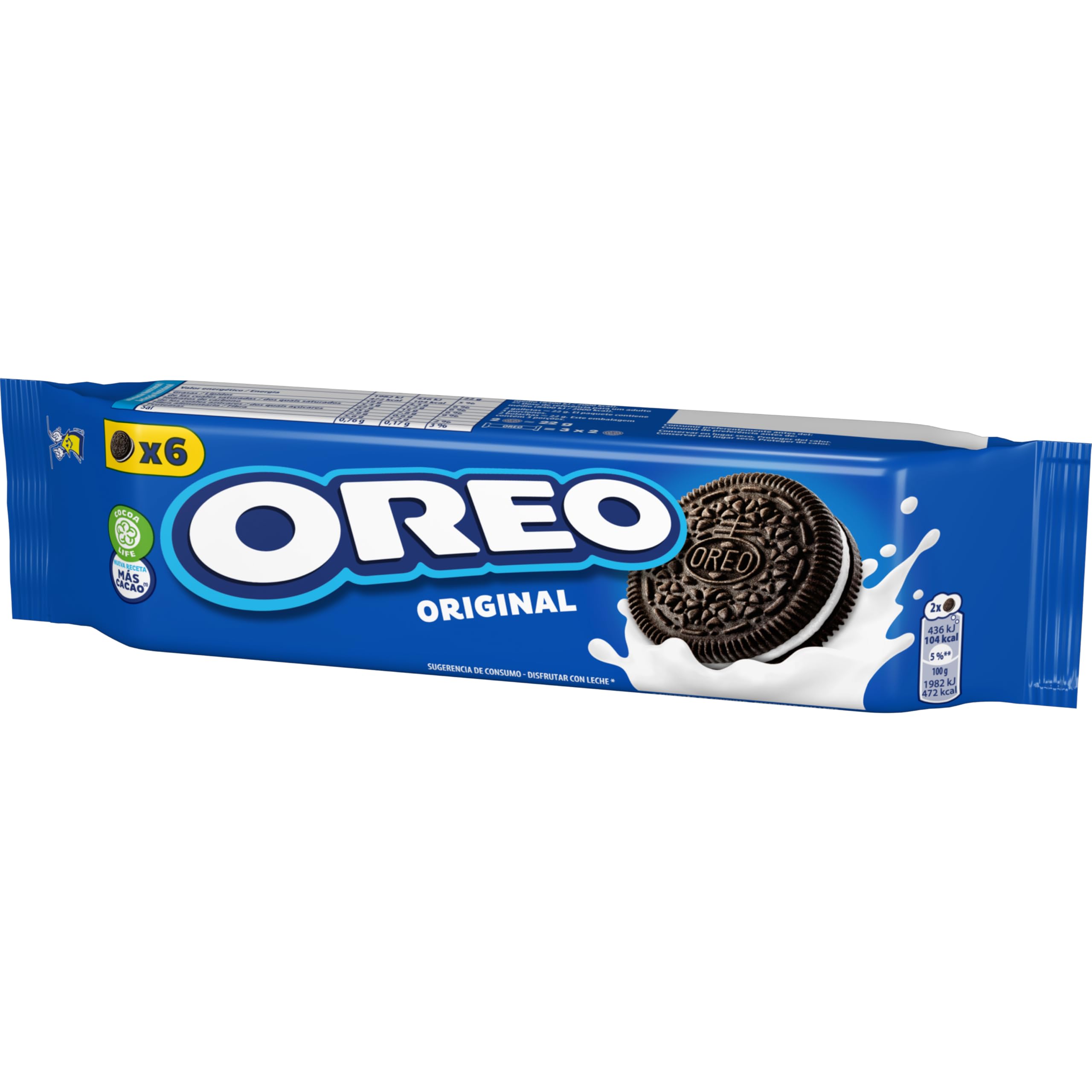 Oreo Galletas de Chocolate Rellenas de Crema Sabor Vainilla, 20 x 66g