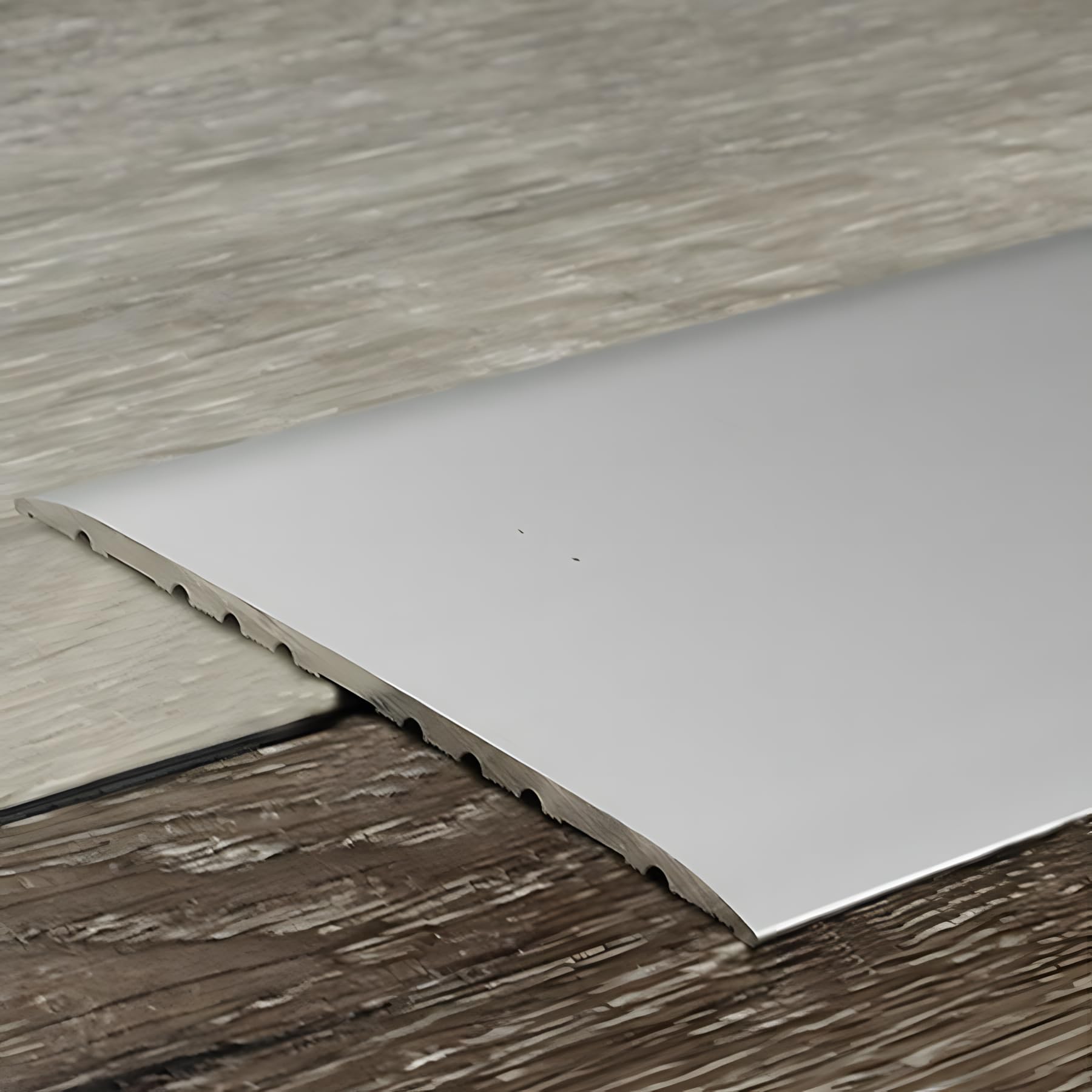 PROVISTON | Perfil de transición | Aluminio anodizado | Plata | Ancho 80 mm | Altura 3.5 mm | Longitud 1000 mm | Autoadhesivo | Rail de transición | Barra de transición